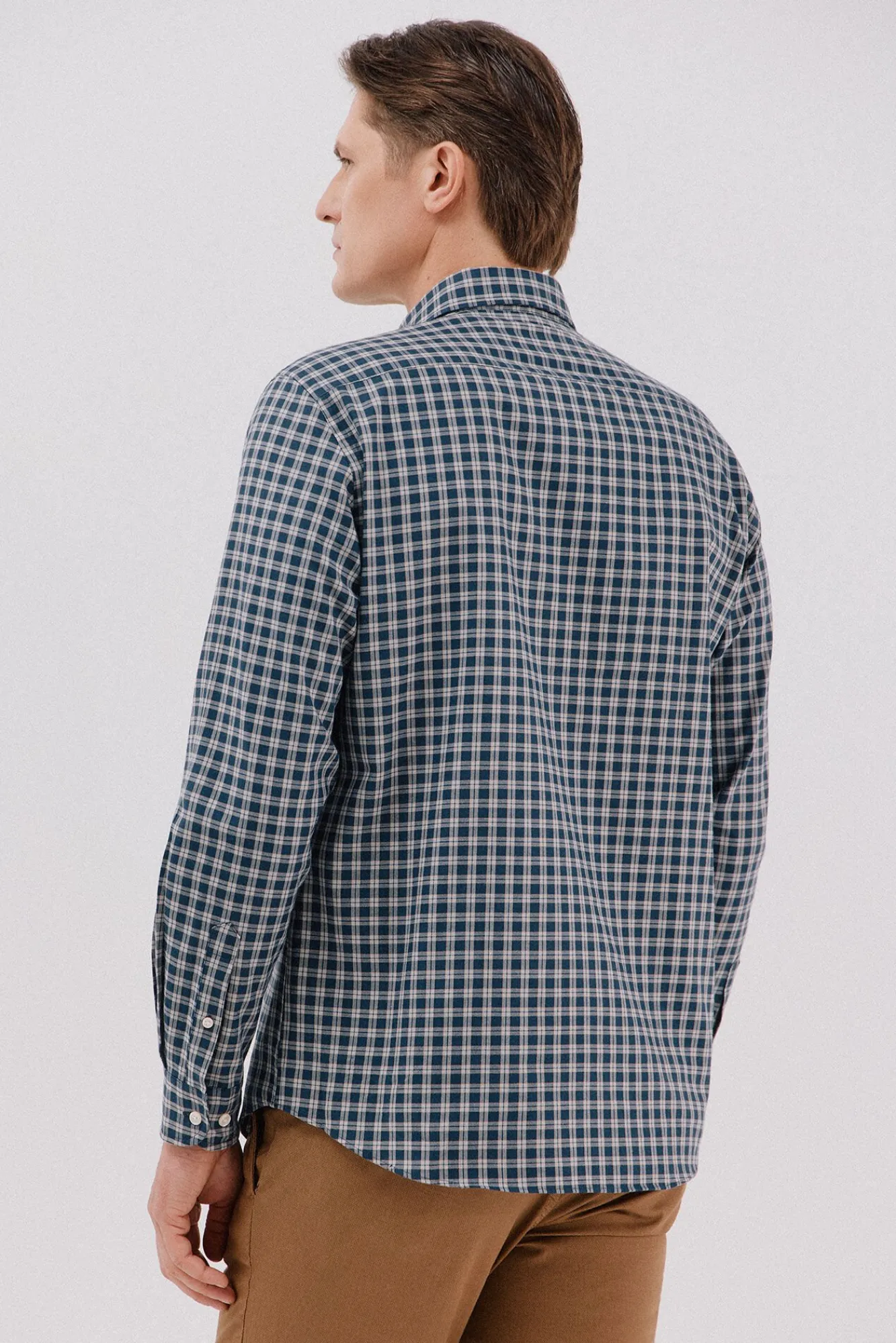 Cortefiel Camisas-Camisa twill xadrez Azul