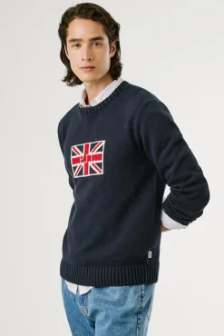Pepe Jeans Camisolas-Camisa Union Jack Regular Fit azul