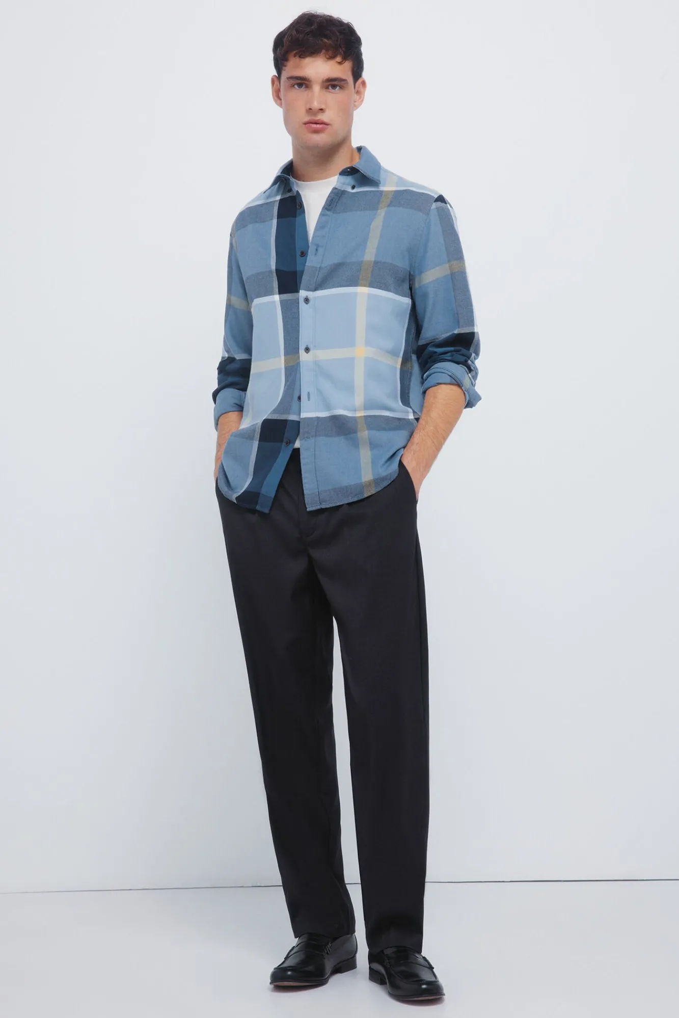 Springfield Camisas-Camisa xadrez azul