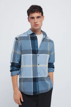 Springfield Camisas-Camisa xadrez azul