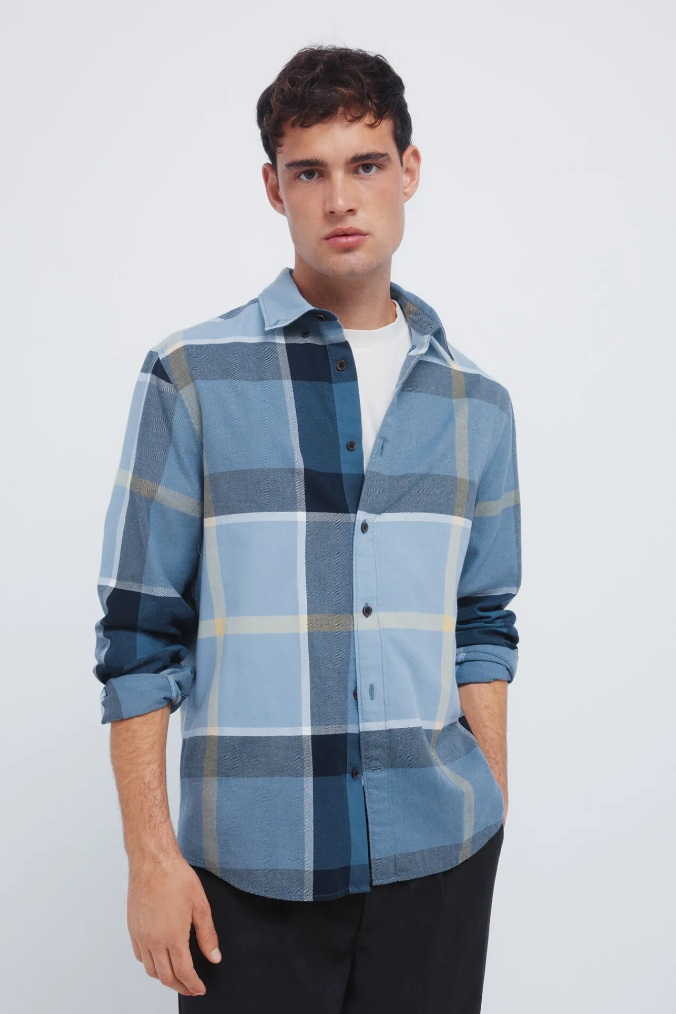 Springfield Camisas-Camisa xadrez azul