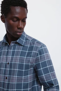 Springfield Camisas-Camisa xadrez azul