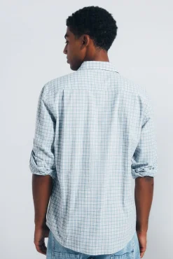 Springfield Camisas-Camisa xadrez de algodão azul