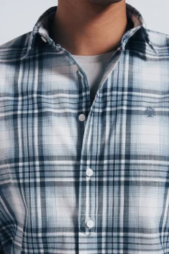 Springfield Camisas-Camisa xadrez de algodão azul