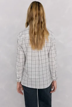 Pedro del Hierro Blusas-Camisa xadrez larga Cizento