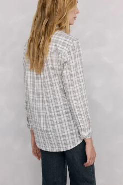 Pedro del Hierro Blusas-Camisa xadrez larga Cizento
