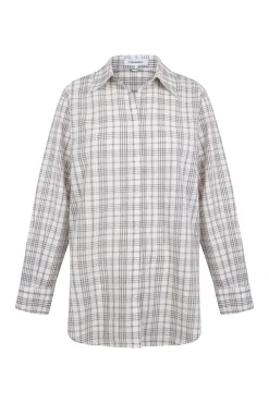 Pedro del Hierro Blusas-Camisa xadrez larga Cizento