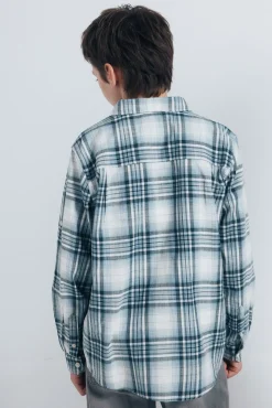 Springfield Kids Camisas-Camisa xadrez lenhador para meninos azul