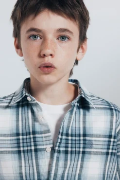 Springfield Kids Camisas-Camisa xadrez lenhador para meninos azul