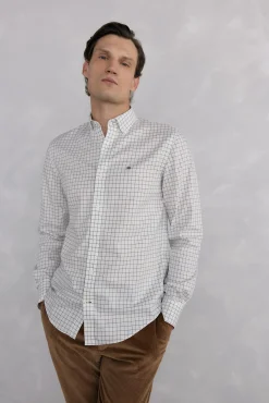Pedro del Hierro Camisas-Camisa xadrez Oxford sem passar a ferro Ecru