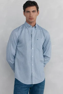 Pedro del Hierro Camisas-Camisa xadrez Oxford sem passar a ferro Azul