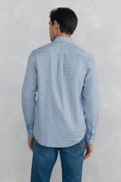 Pedro del Hierro Camisas-Camisa xadrez Oxford sem passar a ferro Azul