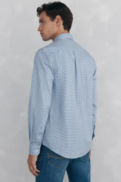 Pedro del Hierro Camisas-Camisa xadrez Oxford sem passar a ferro Azul