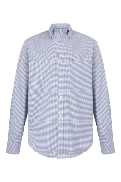 Pedro del Hierro Camisas-Camisa xadrez Oxford sem passar a ferro Azul