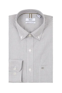 Pedro del Hierro Camisas-Camisa xadrez Oxford sem passar a ferro Verde