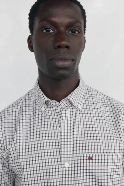 Pedro del Hierro Camisas-Camisa xadrez Oxford sem passar a ferro Bordeaux