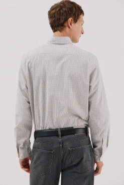 Cortefiel Camisas-Camisa xadrez popelina Cinzento