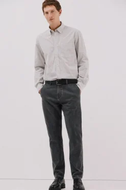 Cortefiel Camisas-Camisa xadrez popelina Cinzento