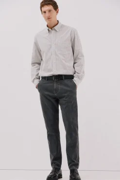 Cortefiel Camisas-Camisa xadrez popelina Cinzento