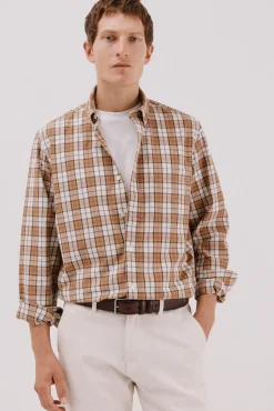 Cortefiel Camisas-Camisa xadrez popelina Laranja