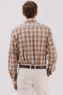 Cortefiel Camisas-Camisa xadrez popelina Laranja