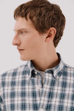 Cortefiel Camisas-Camisa xadrez popelina Azul