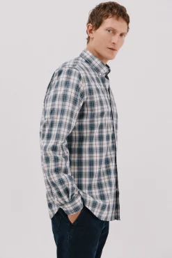 Cortefiel Camisas-Camisa xadrez popelina Azul