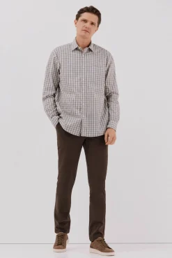 Cortefiel Camisas-Camisa xadrez popelina Azul