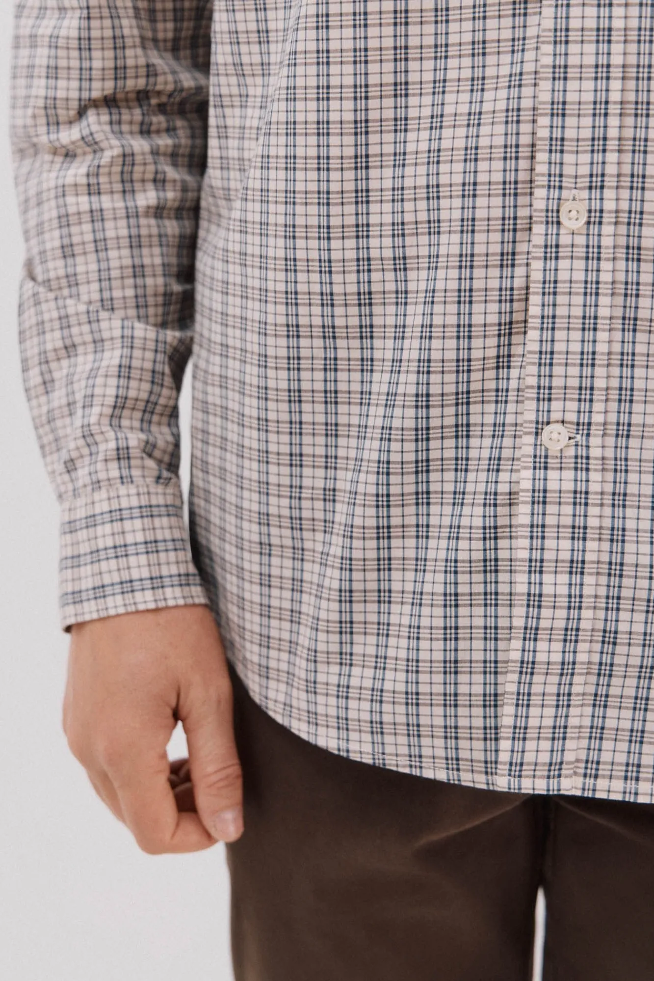 Cortefiel Camisas-Camisa xadrez popelina Azul