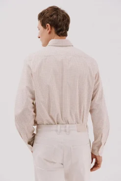 Cortefiel Camisas-Camisa xadrez popelina Castanho