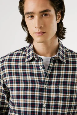 Pepe Jeans Camisas-Camisa xadrez regular fit azul