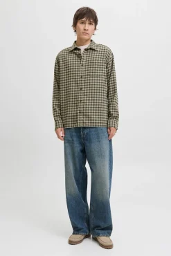 Jack & Jones Camisas-Camisa xadrez regular fit cru