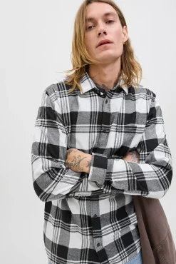 Jack & Jones Camisas-Camisa xadrez regular fit branco