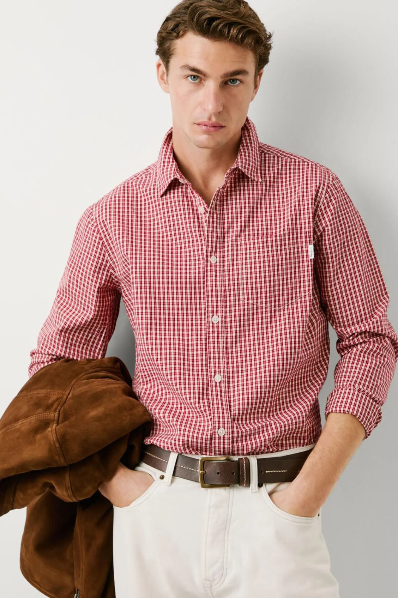 Pepe Jeans Camisas-Camisa xadrez regular fit vermelho