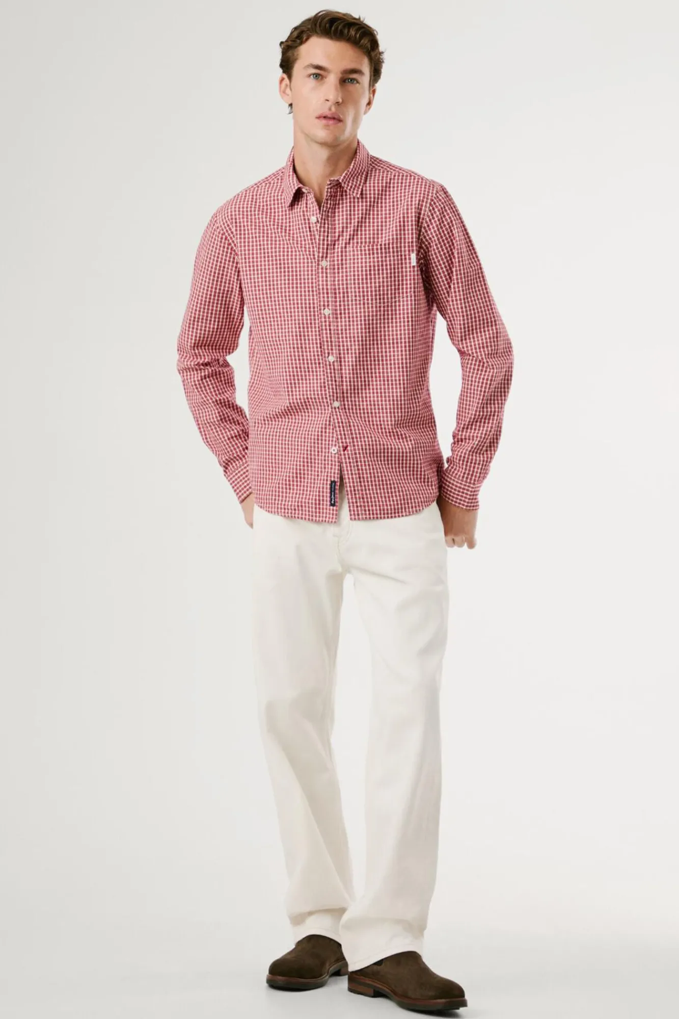 Pepe Jeans Camisas-Camisa xadrez regular fit vermelho