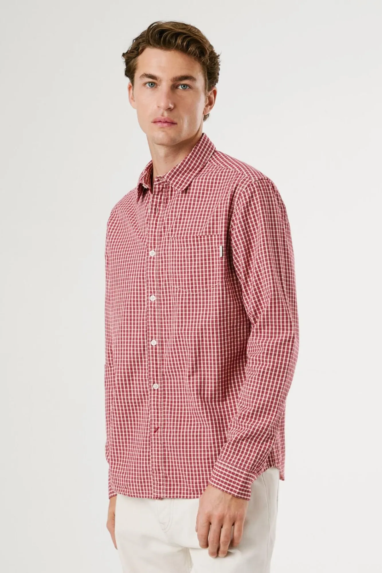 Pepe Jeans Camisas-Camisa xadrez regular fit vermelho
