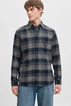Jack & Jones Camisas-Camisa xadrez regular fit azul