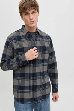 Jack & Jones Camisas-Camisa xadrez regular fit azul