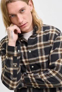 Jack & Jones Camisas-Camisa xadrez regular fit preto