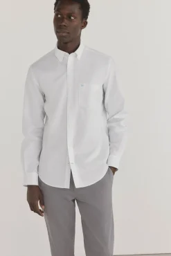 Pedro del Hierro Camisas-Camisa xadrez resistente a manchas e que não precisa passar Branco