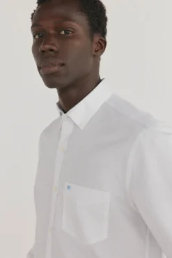 Pedro del Hierro Camisas-Camisa xadrez resistente a manchas e que não precisa passar Branco