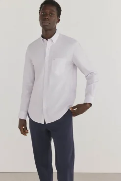 Pedro del Hierro Camisas-Camisa xadrez resistente a manchas e que não precisa passar P&uacute;rpura
