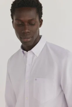 Pedro del Hierro Camisas-Camisa xadrez resistente a manchas e que não precisa passar P&uacute;rpura