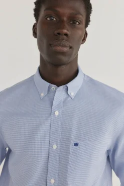 Pedro del Hierro Camisas-Camisa xadrez resistente a manchas e que não precisa passar Azul