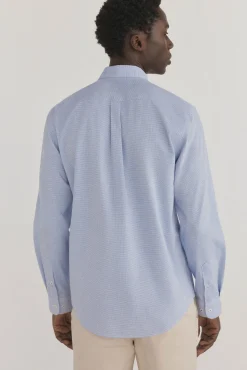 Pedro del Hierro Camisas-Camisa xadrez resistente a manchas e que não precisa passar Azul