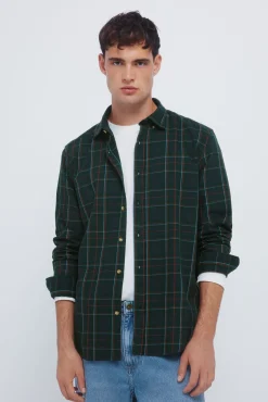 Springfield Camisas-camisa xadrez tartan verde