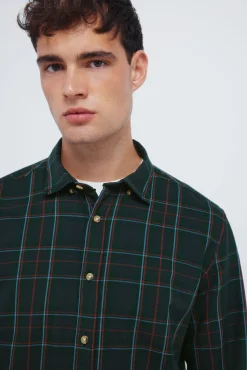 Springfield Camisas-camisa xadrez tartan verde