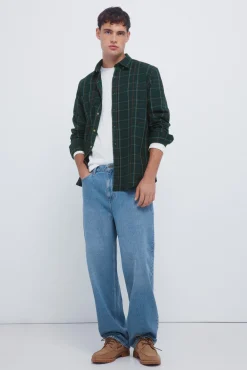 Springfield Camisas-camisa xadrez tartan verde