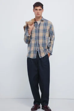 Springfield Camisas-camisa xadrez tartan amarelo