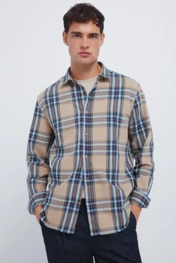 Springfield Camisas-camisa xadrez tartan amarelo